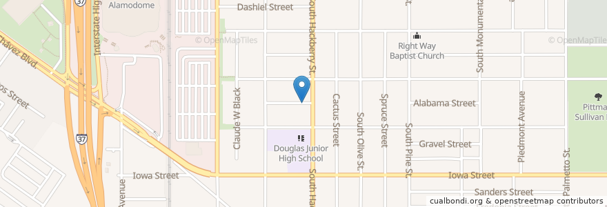 Mapa de ubicacion de Mount Zion First Baptist Church Youth Center en 美利坚合众国/美利堅合眾國, 得克萨斯州 / 德克薩斯州 / 德薩斯州, Bexar County, San Antonio.