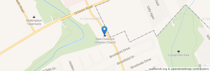 Mapa de ubicacion de New Covenant Christian Church en 美利坚合众国/美利堅合眾國, 得克萨斯州 / 德克薩斯州 / 德薩斯州, Bexar County, San Antonio.