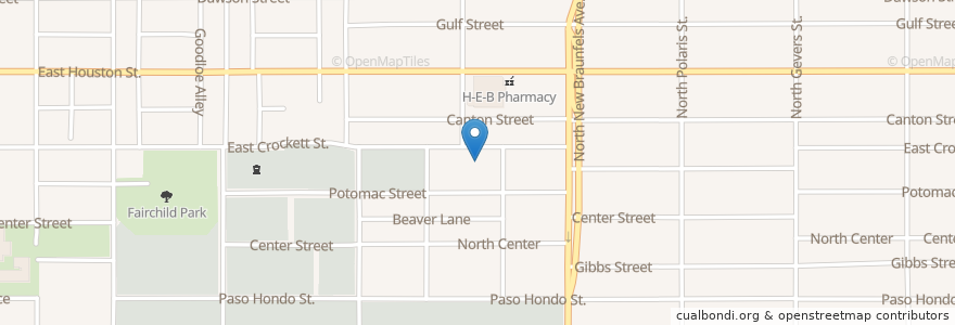 Mapa de ubicacion de New Rose of Sharon Missionary Baptist Church en Estados Unidos Da América, Texas, Bexar County, San Antonio.