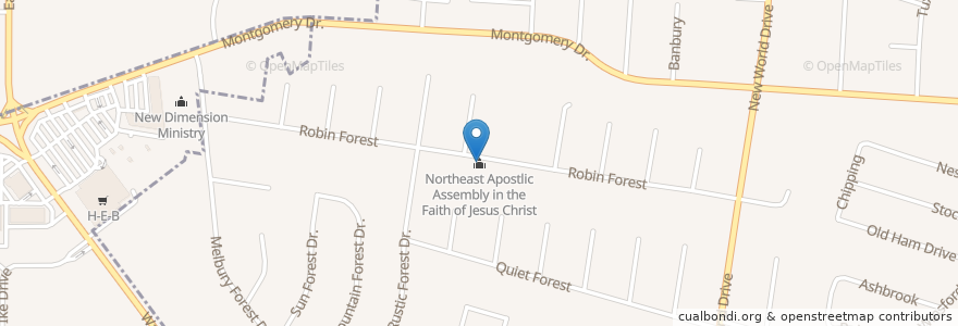 Mapa de ubicacion de Northeast Apostlic Assembly in the Faith of Jesus Christ en 미국, 텍사스, Bexar County.