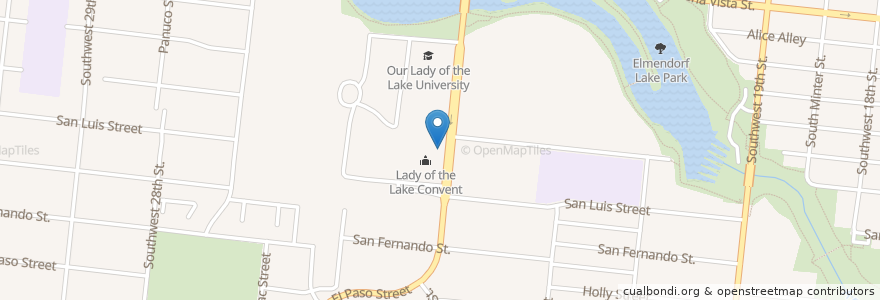 Mapa de ubicacion de Our Lady of the Lake Catholic Church en 美利坚合众国/美利堅合眾國, 得克萨斯州 / 德克薩斯州 / 德薩斯州, Bexar County, San Antonio.
