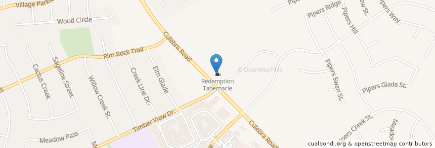 Mapa de ubicacion de Redemption Tabernacle en 美利坚合众国/美利堅合眾國, 得克萨斯州 / 德克薩斯州 / 德薩斯州, Bexar County, San Antonio.