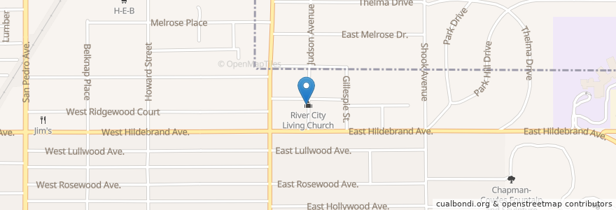 Mapa de ubicacion de River City Living Church en Vereinigte Staaten Von Amerika, Texas, Bexar County, San Antonio.