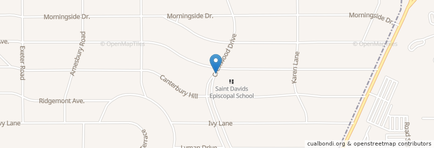 Mapa de ubicacion de Saint Davids Episcopal Church en United States, Texas, Bexar County, San Antonio, Terrell Hills.