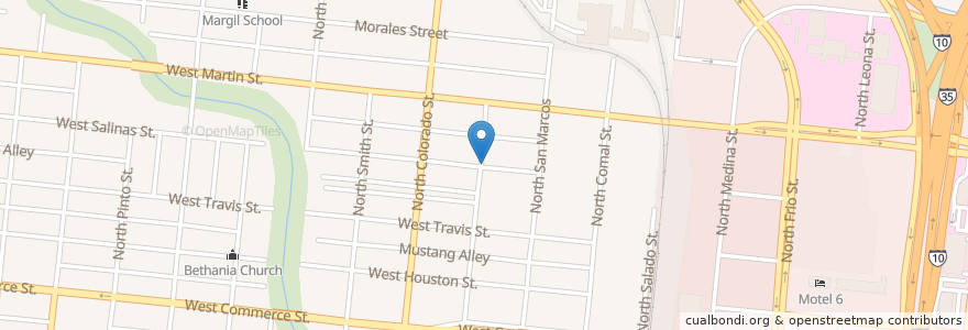 Mapa de ubicacion de Saint James African Methodist Episcopal Church en 미국, 텍사스, Bexar County, San Antonio.