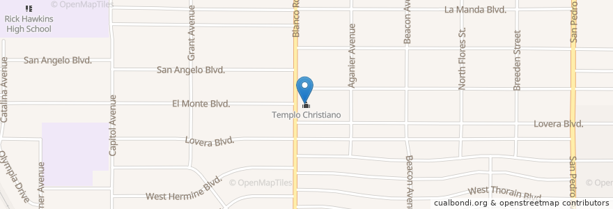 Mapa de ubicacion de Templo Christiano en États-Unis D'Amérique, Texas, Bexar County, San Antonio.