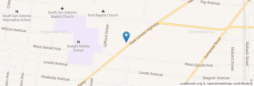Mapa de ubicacion de Templo Victoria Cristo en États-Unis D'Amérique, Texas, Bexar County, San Antonio.