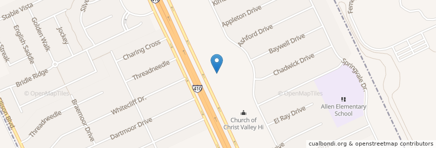 Mapa de ubicacion de Valley Hi Assembly of God Church en Estados Unidos Da América, Texas, Bexar County, San Antonio.