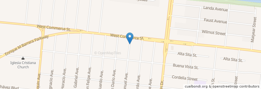 Mapa de ubicacion de Westlawn United Methodist Church en アメリカ合衆国, テキサス州, Bexar County, サンアントニオ.