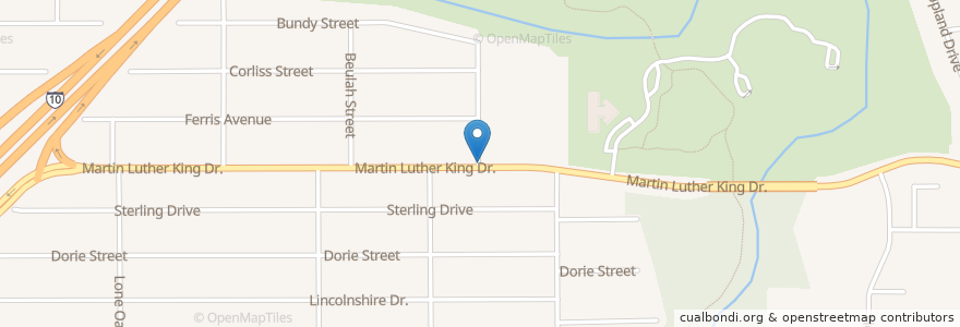 Mapa de ubicacion de Martin Luther King Academy en 미국, 텍사스, Bexar County, San Antonio.