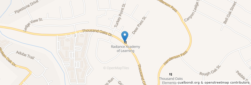 Mapa de ubicacion de Radiance Academy of Learning en Estados Unidos Da América, Texas, Bexar County, San Antonio.