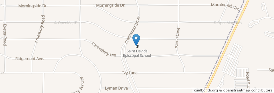 Mapa de ubicacion de Saint Davids Episcopal School en États-Unis D'Amérique, Texas, Bexar County, San Antonio, Terrell Hills.