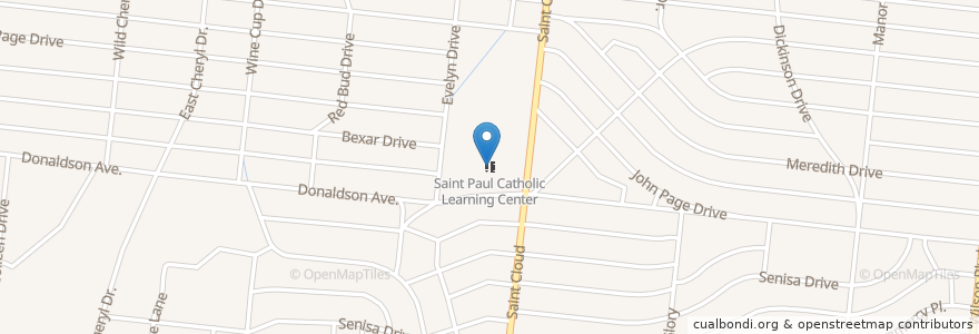 Mapa de ubicacion de Saint Paul Catholic Learning Center en アメリカ合衆国, テキサス州, Bexar County, サンアントニオ.