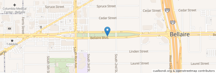 Mapa de ubicacion de Bellaire Presbyterian Church en Verenigde Staten, Texas, Houston, Harris County, Bellaire.