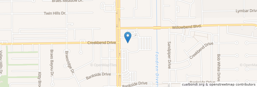 Mapa de ubicacion de Braeswood Assembly of God Church en Estados Unidos De América, Texas, Houston, Harris County.