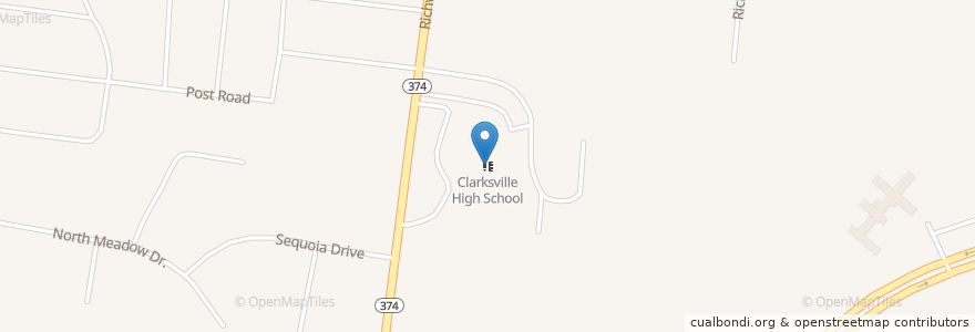 Mapa de ubicacion de Clarksville High School en Stati Uniti D'America, Tennessee, Montgomery County, Clarksville.
