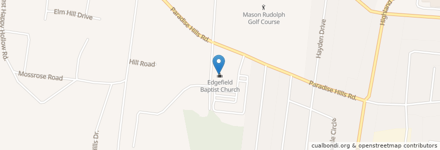 Mapa de ubicacion de Edgefield Baptist Church en United States, Tennessee, Montgomery County, Clarksville.
