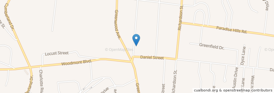 Mapa de ubicacion de Gracy Avenue Baptist Church en 미국, 테네시, Montgomery County, Clarksville.