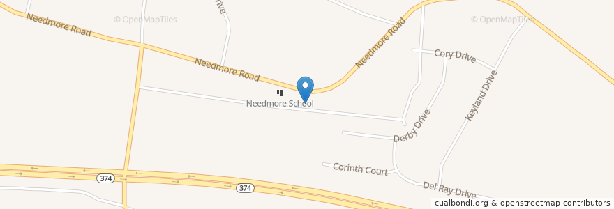 Mapa de ubicacion de Needmore Church en 미국, 테네시, Montgomery County, Clarksville.