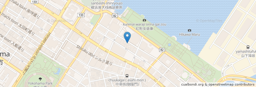 Mapa de ubicacion de ホフブロウ en Giappone, Prefettura Di Kanagawa, 横浜市, 中区.
