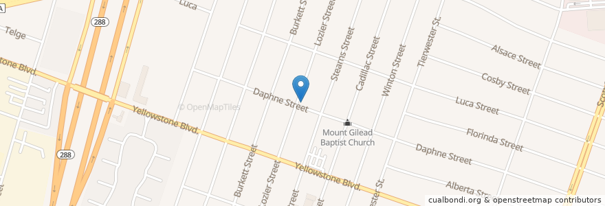 Mapa de ubicacion de Southland Baptist Church en Vereinigte Staaten Von Amerika, Texas, Houston, Harris County.