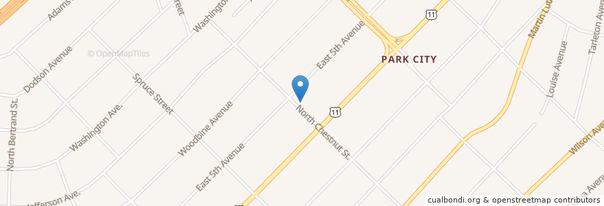 Mapa de ubicacion de Fifth Avenue Baptist Church en United States, Tennessee, Knox County, Knoxville.