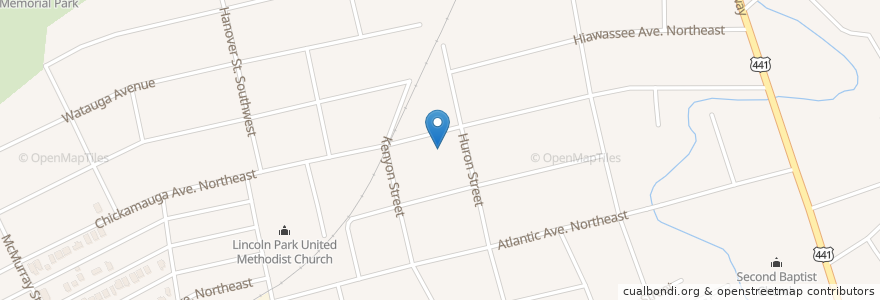 Mapa de ubicacion de Lincoln Park Baptist Church en United States, Tennessee, Knox County, Knoxville.