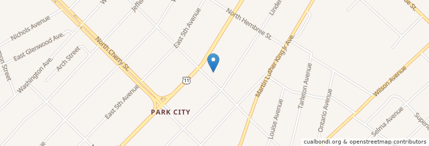 Mapa de ubicacion de Magnolia Avenue United Methodist Church en アメリカ合衆国, テネシー州, Knox County, Knoxville.