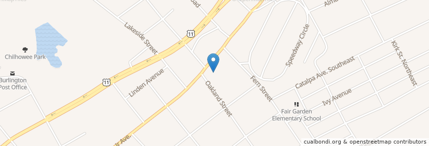 Mapa de ubicacion de McCalla Avenue Baptist Church en Estados Unidos Da América, Tennessee, Knox County, Knoxville.