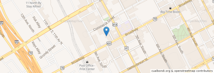 Mapa de ubicacion de Christ Church Cathedral en Estados Unidos De América, Tennessee, Nashville-Davidson.