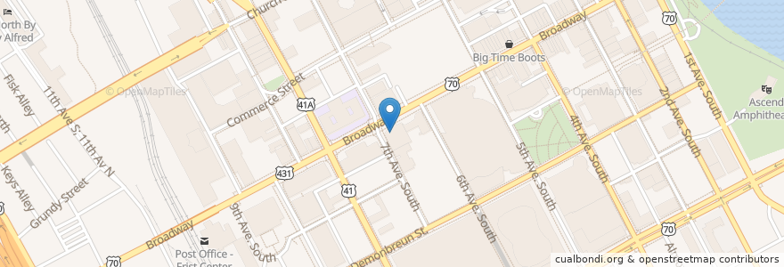 Mapa de ubicacion de First Baptist Church Downtown en 미국, 테네시, Nashville-Davidson.