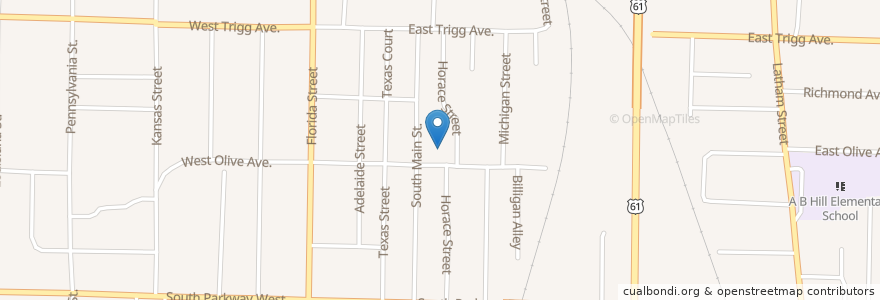 Mapa de ubicacion de True Holiness Church en ایالات متحده آمریکا, تنسی, Shelby County, Memphis.