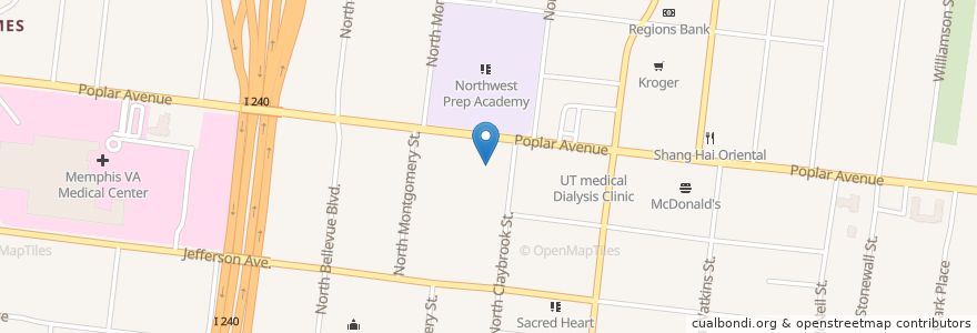 Mapa de ubicacion de Mississippi Boulevard Christian Academy en Amerika Syarikat, Tennessee, Shelby County, Memphis.