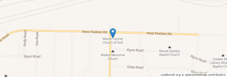 Mapa de ubicacion de Mount Carmel Church of God en Amerika Syarikat, Tennessee, Shelby County, Memphis.