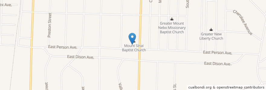 Mapa de ubicacion de Mount Sinai Baptist Church en Amerika Syarikat, Tennessee, Shelby County, Memphis.