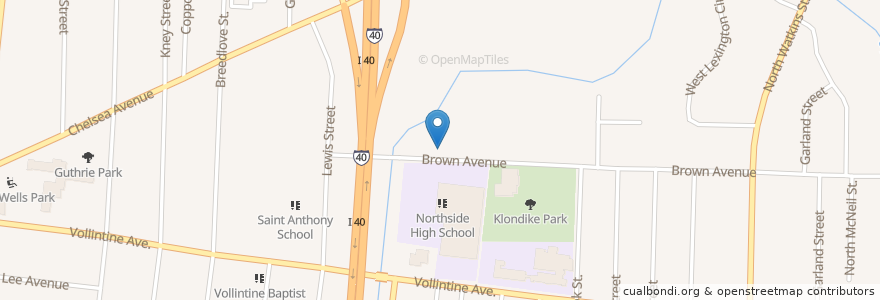 Mapa de ubicacion de New Fellowship Baptist Church en Stati Uniti D'America, Tennessee, Shelby County, Memphis.