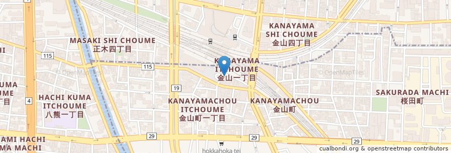 Mapa de ubicacion de 鳥貴族 en اليابان, 愛知県, 名古屋市.