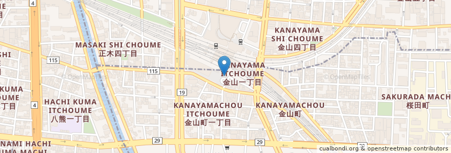 Mapa de ubicacion de 四川菜園 en Japan, Aichi Prefecture, Nagoya.