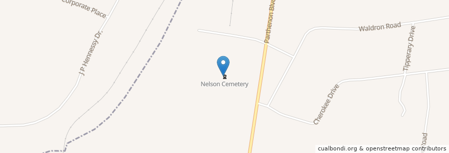 Mapa de ubicacion de Nelson Cemetery en 美利坚合众国/美利堅合眾國, 田纳西州, Rutherford County, La Vergne.