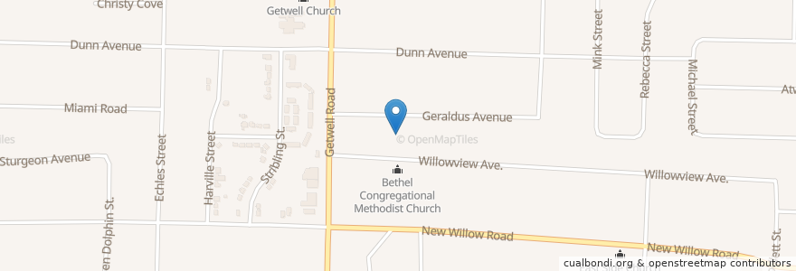 Mapa de ubicacion de Cross Temple Church of God in Christ en الولايات المتّحدة الأمريكيّة, تينيسي, مقاطعة شيلبي, Memphis.