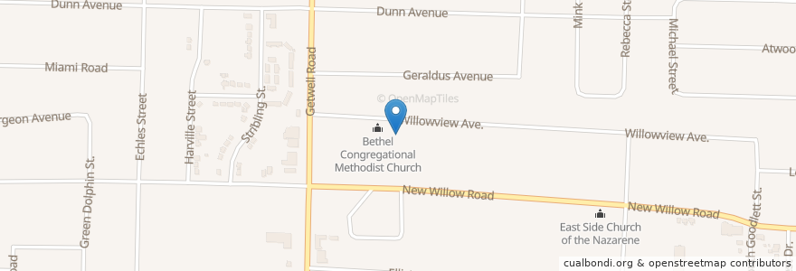 Mapa de ubicacion de El-Shaddai Pentecostal Church of Christ en Estados Unidos Da América, Tennessee, Shelby County, Memphis.