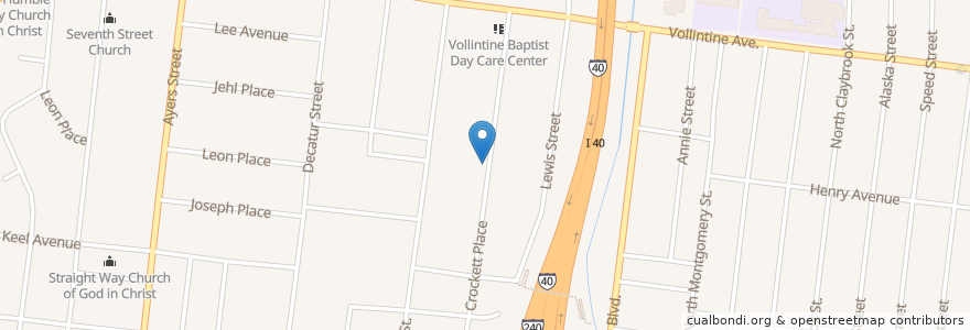 Mapa de ubicacion de New Bellevue Baptist Church en États-Unis D'Amérique, Tennessee, Shelby County, Memphis.