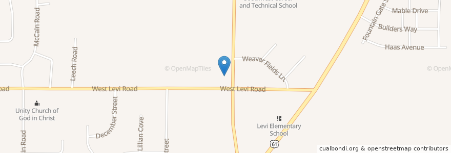 Mapa de ubicacion de New Fellowship Missionary Baptist Church en Verenigde Staten, Tennessee, Shelby County, Memphis.