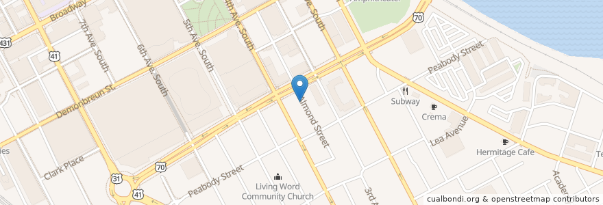 Mapa de ubicacion de Brentwood United Methodist Church en アメリカ合衆国, テネシー州, Nashville-Davidson.