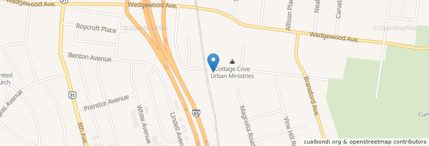 Mapa de ubicacion de Unity Center en Amerika Syarikat, Tennessee, Nashville-Davidson.