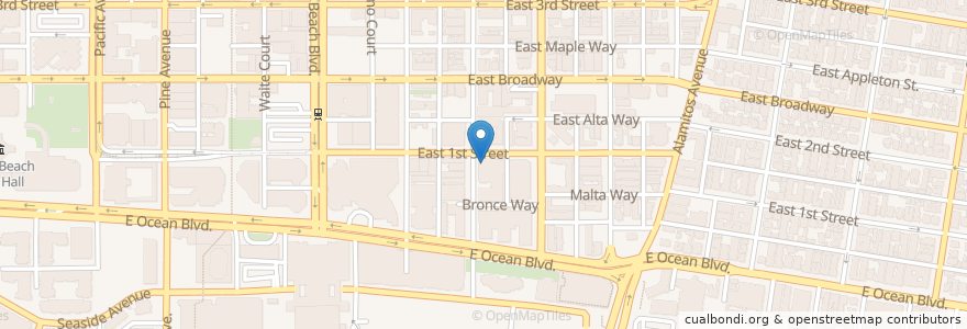 Mapa de ubicacion de James Republic restaurant en Verenigde Staten, Californië, Los Angeles County, Long Beach.
