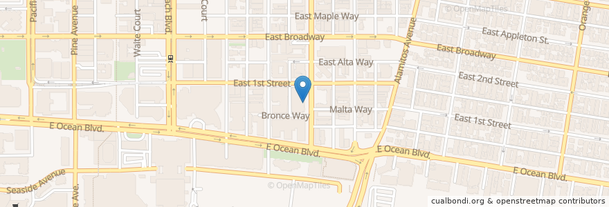Mapa de ubicacion de U.S. Bank en Amerika Birleşik Devletleri, Kaliforniya, Los Angeles County, Long Beach.