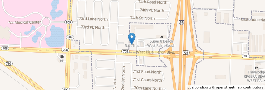 Mapa de ubicacion de RaceTrac en Vereinigte Staaten Von Amerika, Florida, Palm Beach County, Riviera Beach.
