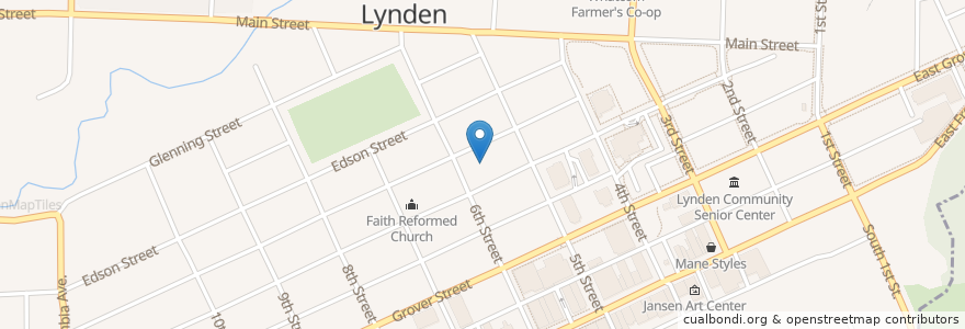 Mapa de ubicacion de Third Christian Reformed Church en Соединённые Штаты Америки, Вашингтон, Whatcom County, Lynden.