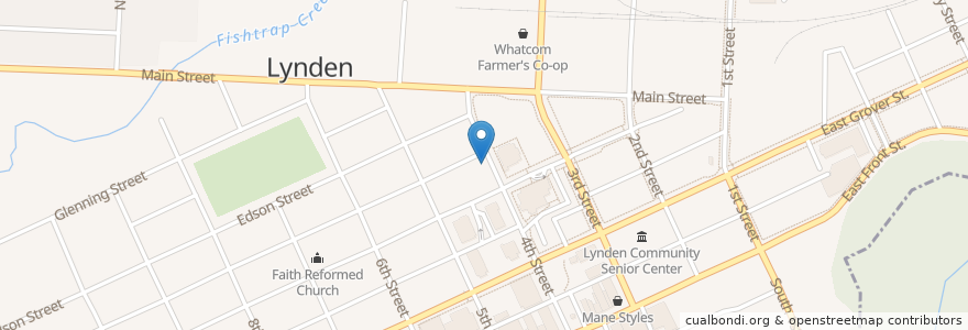 Mapa de ubicacion de Lynden City Hall en Verenigde Staten, Washington, Whatcom County, Lynden.